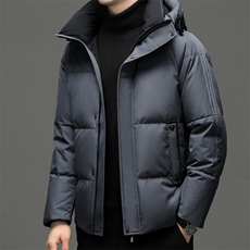 新款加厚保暖羽绒服男士冬季中年商务休闲连帽爸爸装白鸭绒外套，男装羽绒服，电商B212（原钱塘6029）