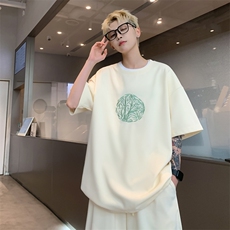 量大优供视频菠萝格套装刺绣短袖短裤男大码M-5XTZ27-特P48，男装牛仔裤，电商B325
