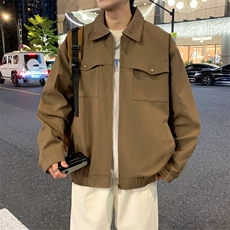2026春款老钱风高品质纯棉拼色衬衫领夹克DSA157B-J2606-特P75，男装夹克，电商A157B