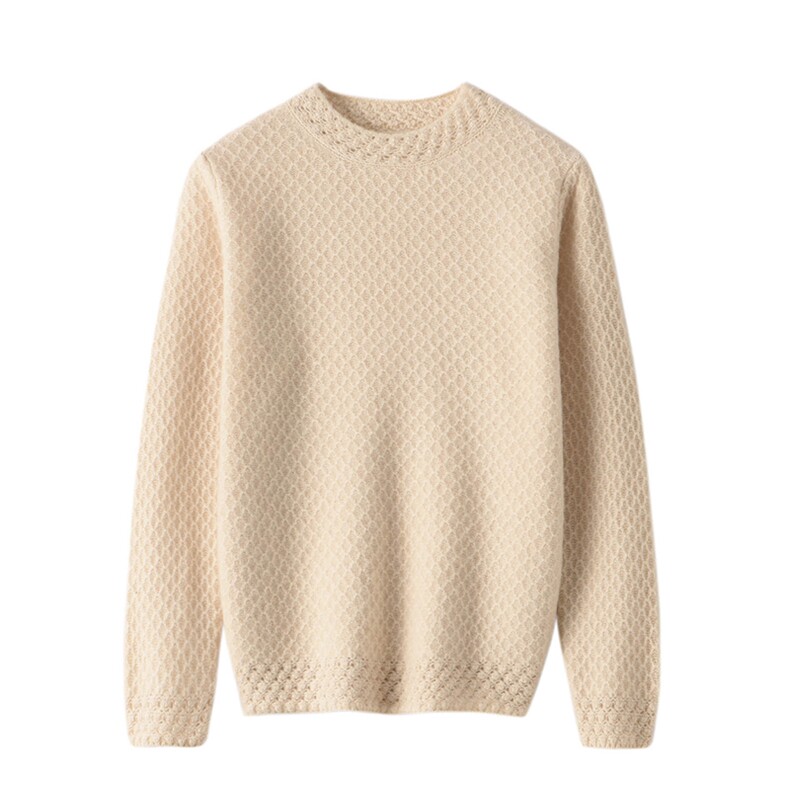 2025秋冬新款女羊绒衫100%纯山羊绒纯色厚款圆领简约休闲针织套衫，女装羊毛衫，暮绒羊羊绒