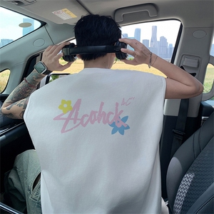 可48小时发货支持抖音得物来样二开240克重磅美式纯棉背心无袖t恤图片