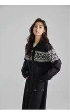 2025年秋季时尚百搭通勤简约休闲高领开衫，女装羊毛衫，百纯羊绒