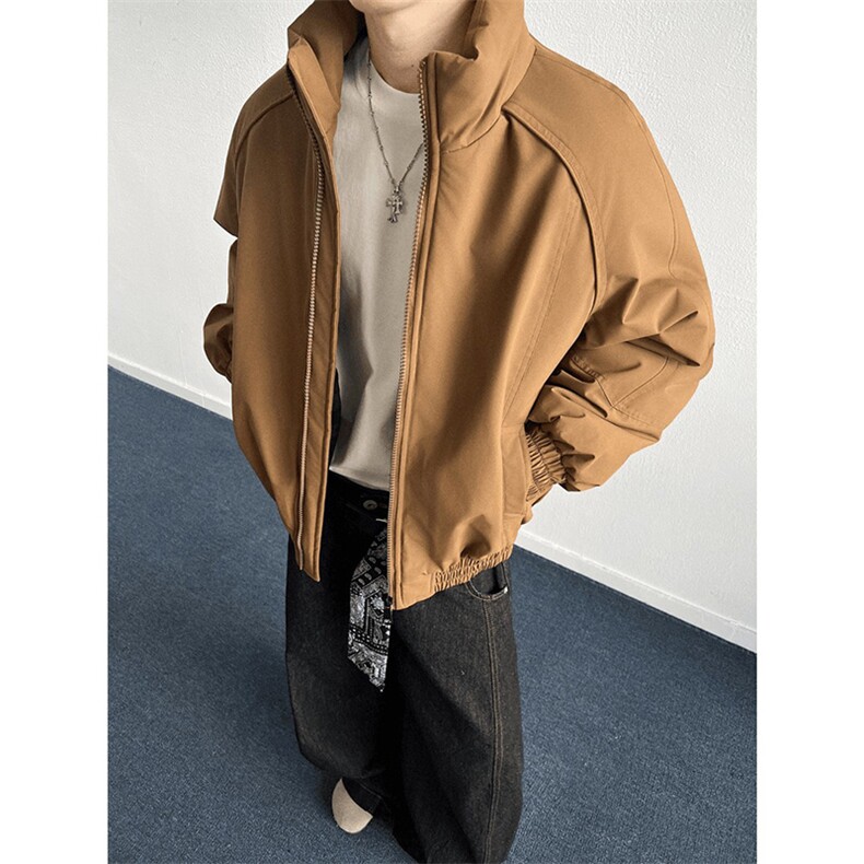 现货美式高街休闲棉衣夹克三防立领纯色户外工装加厚棉服外套，男装夹克，电商A486