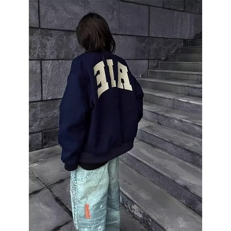 美式棒球服外套男女春秋2025新款青少年复古宽松休闲潮牌情侣夹克,男装夹克,星座506A