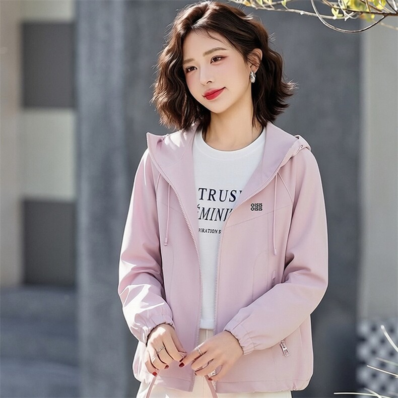 （现货）休闲连减龄短款风衣百搭时尚上衣,女装短外套,韩蔻秀