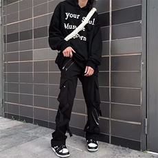 高街嘻哈hiphop长裤子风炸街绑带工装裤痞帅男KD1036，男装工装外套，星座1116A（原606A-3）