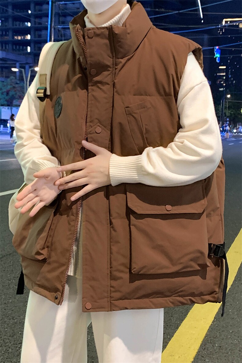 5万件主推M-8XL大码马夹男秋冬季立领工装羽绒棉加肥加厚宽松马甲,男装工装外套,星座109-1