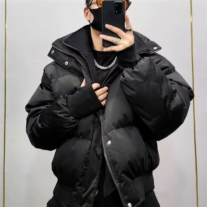 网络图现货社会风现货纯色双领假两件防风棉衣RM8205-P115,男装夹克,星座1005-4