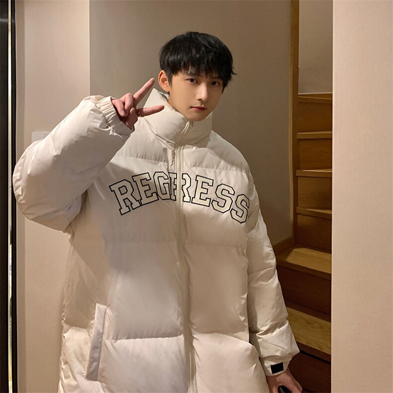 冬季新款韩版印花字母棉衣宽松保暖加厚立领棉服外套MY9066-P100图片
