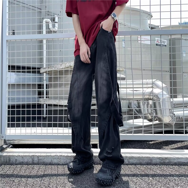 2024美式牛仔裤男款直筒长裤潮KU01P50,男装牛仔裤,星座1116-2