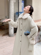 超好看羊羔毛拼接羽绒服女2025冬季新款女装工装保暖加厚派克服潮，女装羽绒服，慧尚依恋