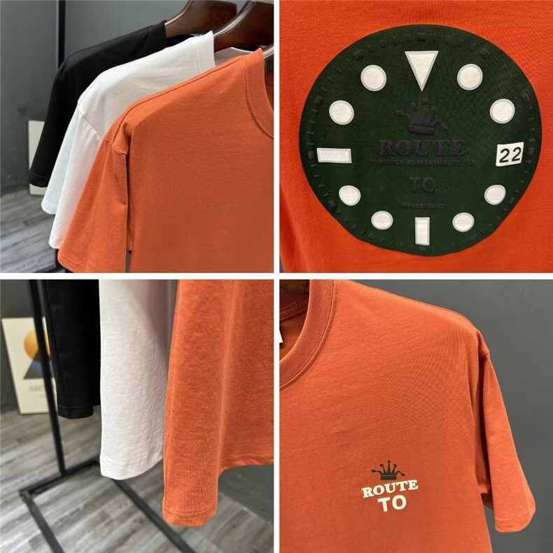 纯棉短袖男士夏季潮流T恤体恤半袖印花新款百搭宽松上衣潮牌圆领,男装T恤,星座1210-1