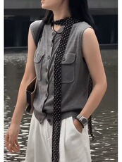 女士天丝轻简时尚舒适百搭双兜坎肩马甲，女装马甲，雪真羊绒