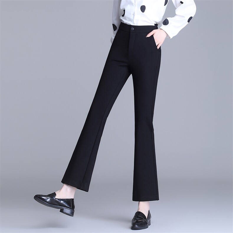 西装裤女2023春夏新款微喇高腰显瘦烟管工作职业九分小脚裤,女装休闲裤,云美莎专业女裤-全店现货