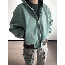 【有货】湖水绿Boxy短款连帽外套男春秋美式帆布夹克Y166CC-特P63，男装夹克，星座1007（原301D）