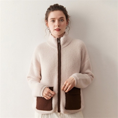 气质非凡~秋冬山羊绒毛巾圈撞色立领针织宽松加厚开衫外穿毛衣女,女装针织衫/毛衣,溪贝羊绒,清河羊绒市场 气质非凡~秋冬山羊绒毛巾圈撞色立领针织宽松加厚开衫外穿毛衣女,女装针织衫/毛衣,溪贝羊绒,清河羊绒市场