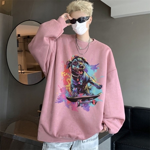 秋装复古美式水洗做旧重磅麂皮绒卫衣301B-JB1506-p45图片