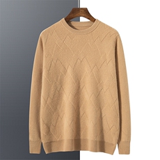 2024秋冬新款35%山羊绒男士套头全身席编羊绒衫，男装羊绒套衫，曼云男装羊绒