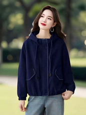 (现货）紫色外套女秋季休闲显瘦初春秋独特漂亮百搭短款风衣外套，女装短外套，韩蔻秀