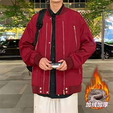 AJ220-P85冬季加绒加厚棒球领飞行夹克防风防水棉衣外套，男装夹克，星座109