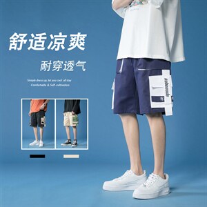 XZ216-1-K903P45控68夏新款青少年休闲刺绣短裤宽松大码五分裤,男装休闲裤,星座716-5（原216-1）