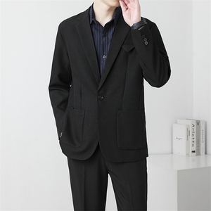 休闲西服外套男生春秋季韩版潮流商务百搭痞帅小西装外套7411 P60图片