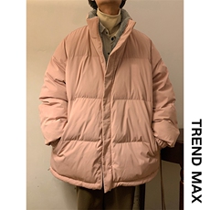 冬季新款港风纯色双面拼接加绒保暖宽松情侣棉衣外套MY9010-P100，男装棉衣，电商A128