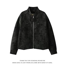 有货。皮衣外套男春秋季新款拉链宽松机车服pu皮夹克潮W6918-P57，男装夹克，星座412-3