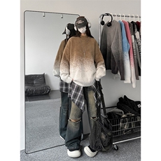 冬季新款圆领毛衣情侣款复古休闲撞色针织衫D5588-TP5078，男装针织衫/毛衣，电商A102