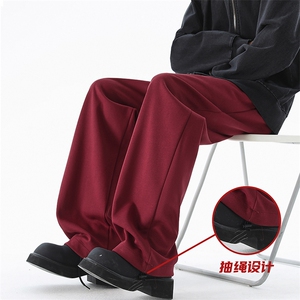 现货 重磅高品质垂感情侣华棉安可拉红弯刀卫裤男 K135-P45 控68图片