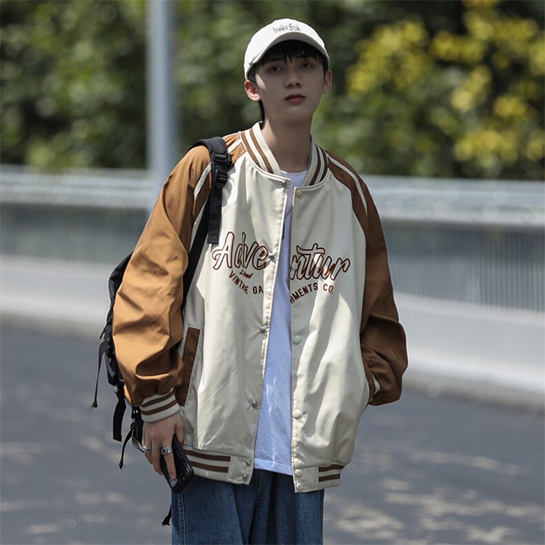 新款男小牛津面料棒球服竖领cityboy风针织外套WT2409-P80控138,男装夹克,星座717