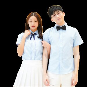 女装类目夏天短袖衬衫情侣装花边纯色半袖衬衣男女816B-Y208图片