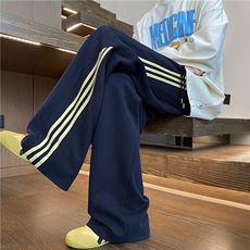 抖音品质秋季新款潮流条纹宽松休闲卫裤B315-K24269-特p40控78，男装休闲裤，电商B315
