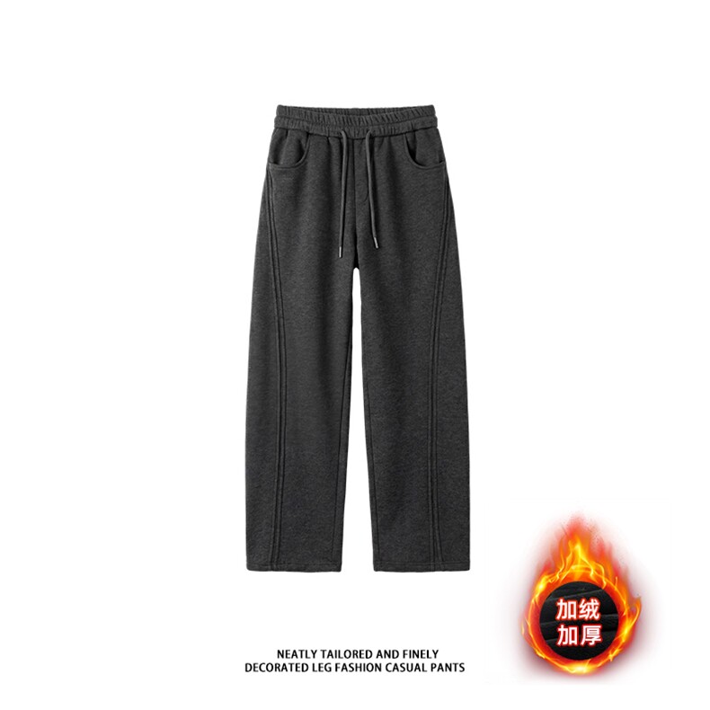 冬季新款高品质加绒加厚休闲裤直筒宽松百搭卫裤A111-G001-P58，男装休闲裤，电商基地A111