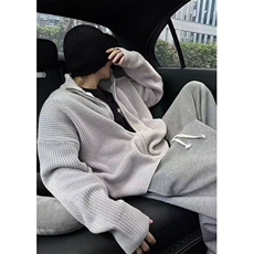 复古毛衣外套cleanfit潮高街落肩慵懒风拉链针织开衫MF02，男装针织衫/毛衣，星座1116A（原606A-3）