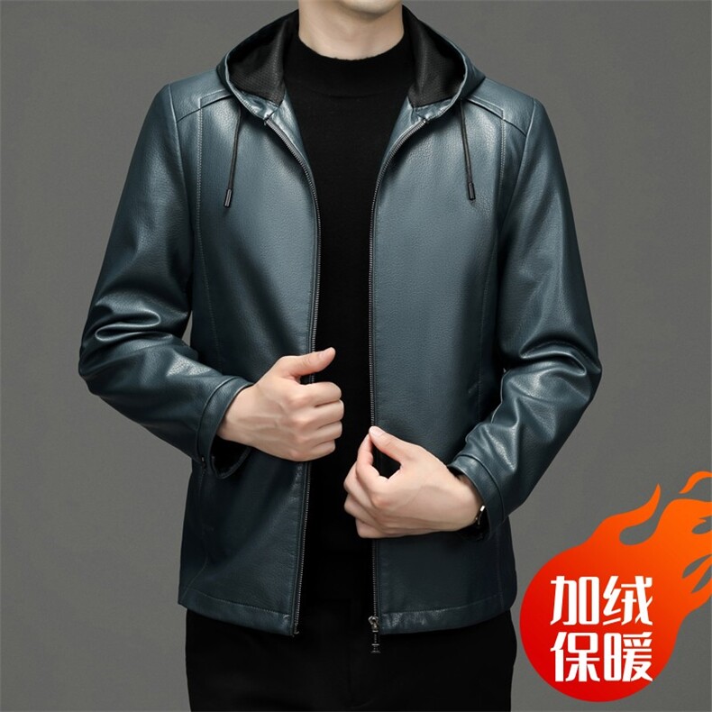 秋冬皮衣男外套休闲青年时尚帅气百搭上衣HD2226-P155加绒P165,男装皮衣,星座1105-3