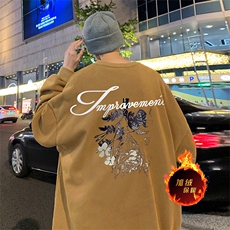直播品质500克重磅美式做旧水洗卫衣SY1398-常规特P45加绒特P55，男装卫衣，电商A486