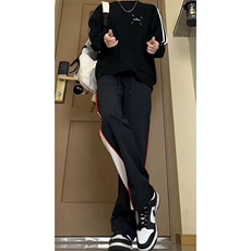 夏季美式insi高街hiphop拼接宽松运动长裤货号K2315P4568，女装休闲裤，电商A063