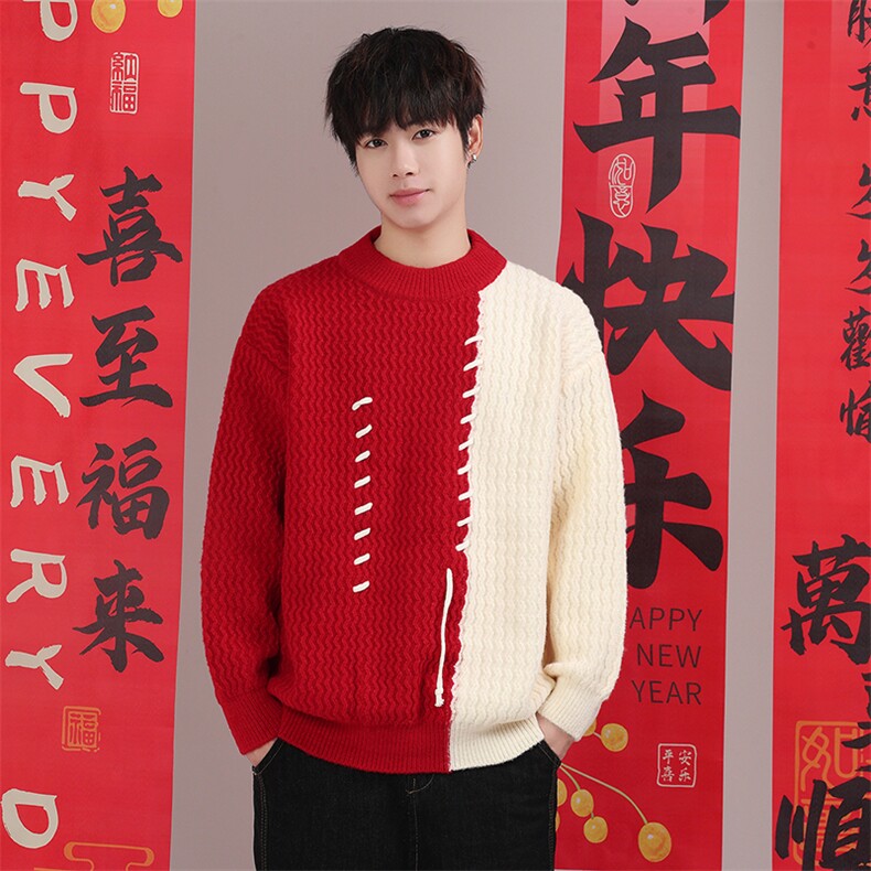 毛衣男士冬季加绒加厚男针织衫打底衫ZW8835-P45,男装T恤,星座1105-3