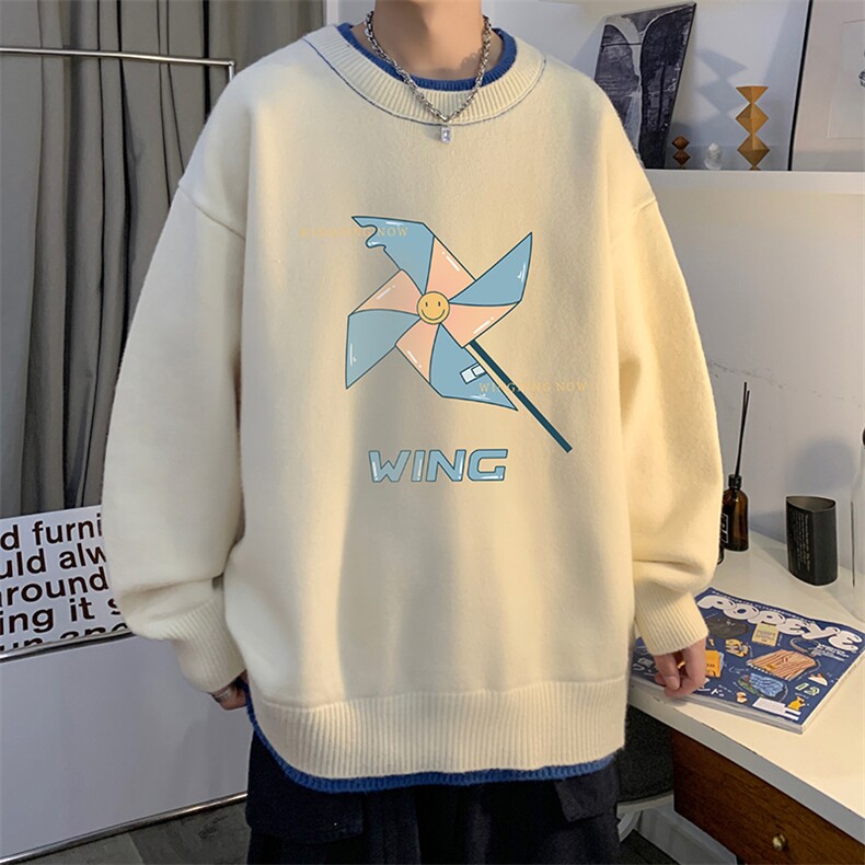 控78假两件毛衣男大码加绒针织衫男毛线衣M80112-P55加绒P70,男装针织衫/毛衣,电商A040