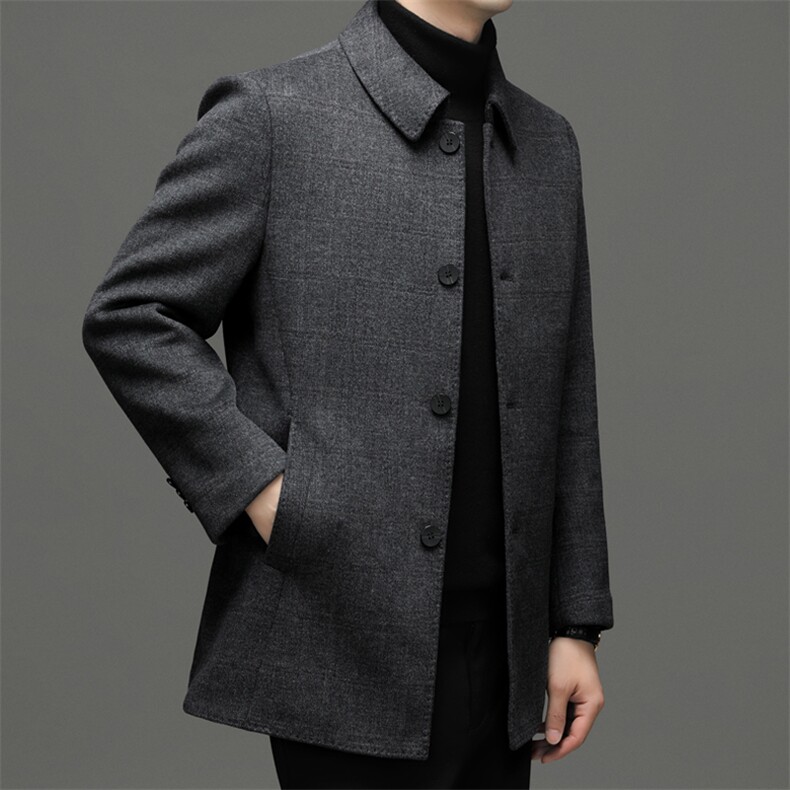 BEN8899钱塘2020-2中年男士冬季厚款商务休闲简约百搭夹克P240,男装毛呢大衣,钱塘207-2