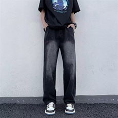 直脚流行牛仔裤潮男长裤夏季水洗宽松直筒拉链KK007-P40，男装牛仔裤，星座911-3