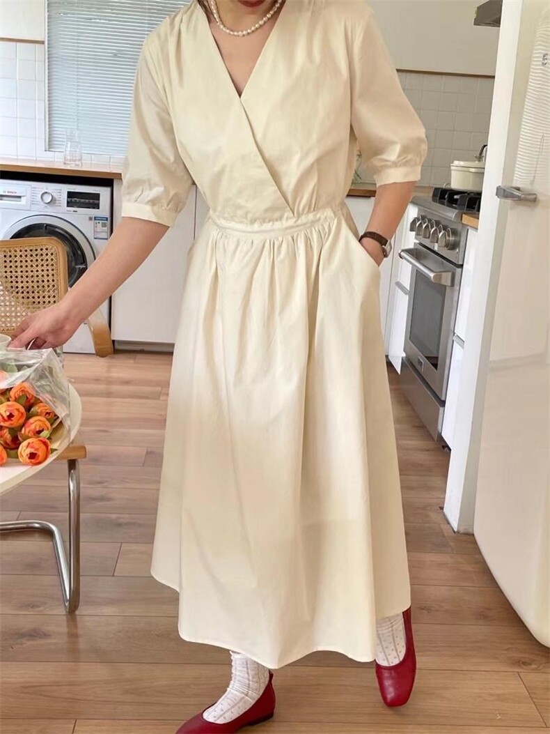 夏季新款腰部设计抽绳连衣裙，女装连衣裙，阿M(2F)