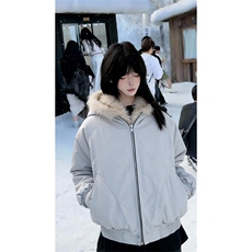 现货高品质美式高街冬季重磅硬挺短款座山雕毛领棉衣男女加厚外套，男装棉衣，电商A486-1