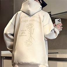 大码450G重磅奥利绒加厚烧花麂皮绒连帽卫衣P65控88常规P58控78，男装卫衣，电商A422-1