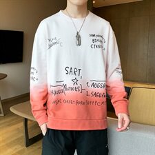 秋季渐变色套头卫衣男连帽潮流百搭宽松运动休闲男潮牌DF17T，男装卫衣，电商A102