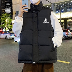港风冬季新款立领马甲白鸭绒羽绒服男潮宽松男MJ611P115控158，男装羽绒服，电商A268A