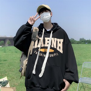 卫衣男春秋ins潮牌高街痞帅印花外套韩版潮宽松百搭连帽WY802-P36图片