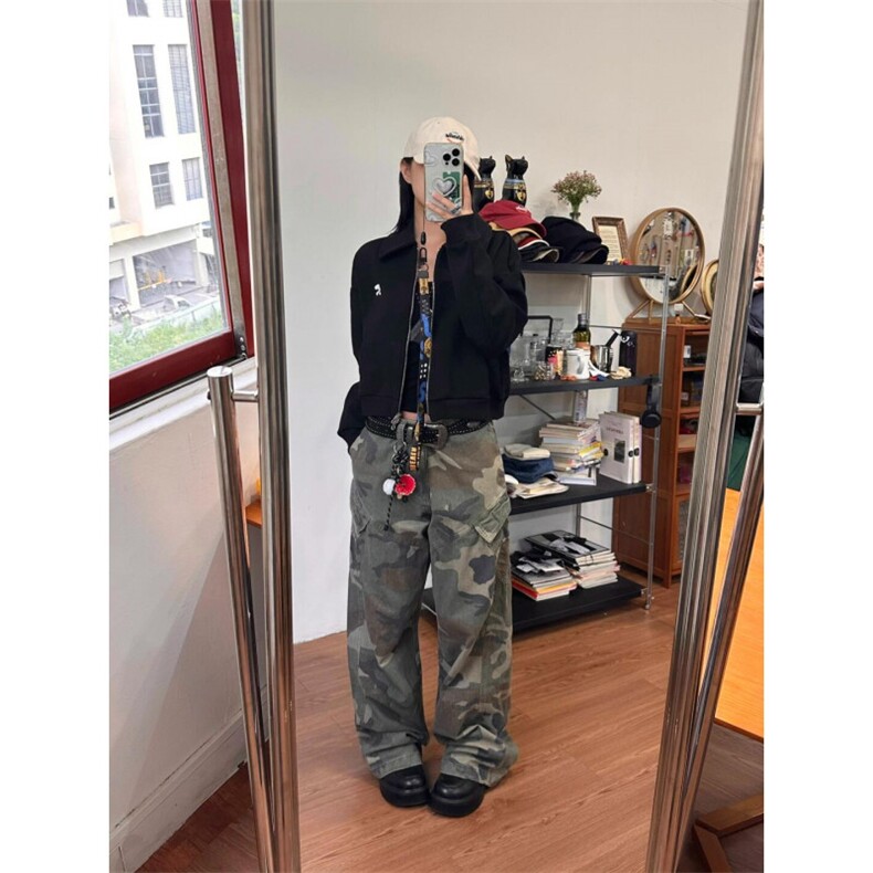 【有货】军绿色伐木迷彩工装裤男美式vibe裤子高街K7049HH-特P55,男装工装外套,星座1007（原301D）