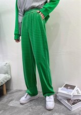 现货；面料压花棱形格冰丝底料阔腿裤，其它，金川古韵(4F)